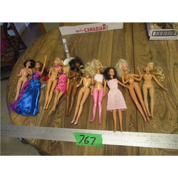 (10) Barbies of Various Years