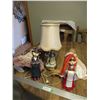 Image 1 : Desk Lamp, (2) Doll, and (2) Decorative Figures