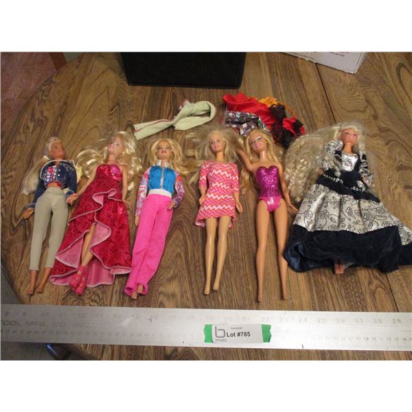 (6) Barbies of Various Years