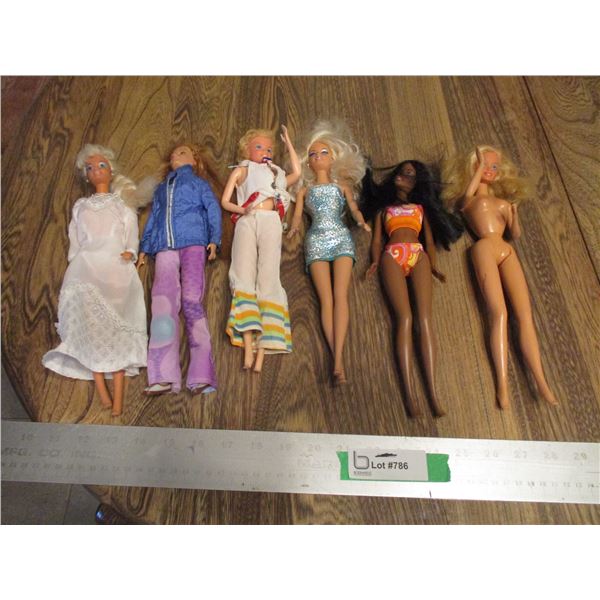 (6) Barbies of Various Years