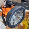 Image 2 : WOOD CRATE W/ AS NEW SUNFORCE FLASHLIGHT AND PAINT SPRAYER W/ AIR HOSE