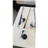 Image 2 : THREE FISHING RODS WITH REELS, ONE IS FLY ROD