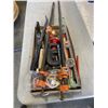 Image 2 : TRAY OF ASSORTED TOOLS INCLUDING CLAMPS, LEVELS AND STAPLER
