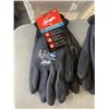 Image 8 : TOTE OF ASSORTED SAFTEY GEAR, WORK GLOVES, BACK SUPPORTS ETC