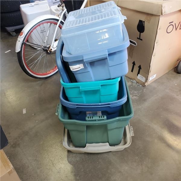 ASSORTED STORAGE TOTES AND LIDS