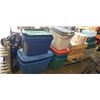 Image 1 : 14 ASSORTED PLASTIC TOTES