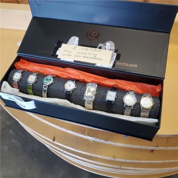 CASE OF 8 WATCHES - ALL WORKING