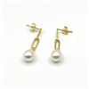Image 1 : GOLD PLATED STERLING SILVER FRESHWATER PEARL 9-7MM EARRING,