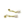 Image 2 : GOLD PLATED STERLING SILVER FRESHWATER PEARL 9-7MM EARRING,