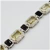 Image 1 : STERLING SILVER  NATURAL LEMON QUARTZ (29CT) BRACELET WITH NATURAL SMOKY QUARTZ (15CT), W/A $1575.00