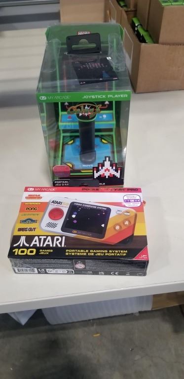 GALAGA PORTABLE RETRO MINI ARCADE AND ATARI PORTABLE POCKET ARCADE PLAYER