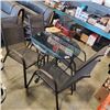 Image 1 : GLASS TOP PATIO TABLE AND 4 STACKING CHAIRS