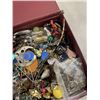 Image 8 : TRAY AND BOX FULL OF ASSORTED ESTATE AND COSTUME JEWELLERY