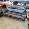 Image 2 : MODERN BLACK LEATHER SOFA  AND LOVESEAT
