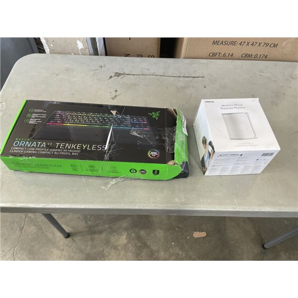 RAZER KEYBOARD AND BLOOD PRESSURE MONITOR