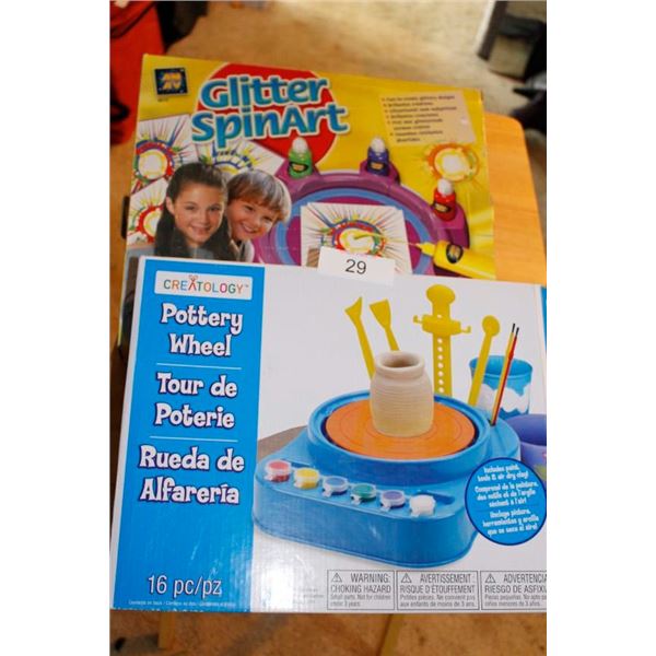 Children's Pottery Wheel and Glitter Spinart