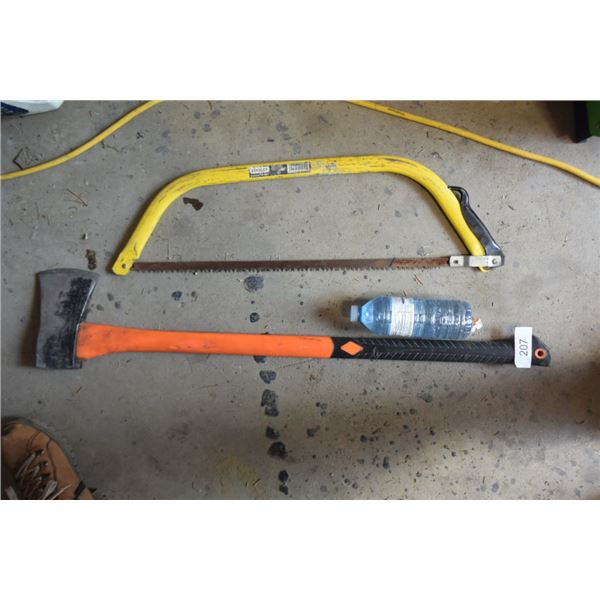 Stanley Bowsaw and Ax with Fibreglass Handle