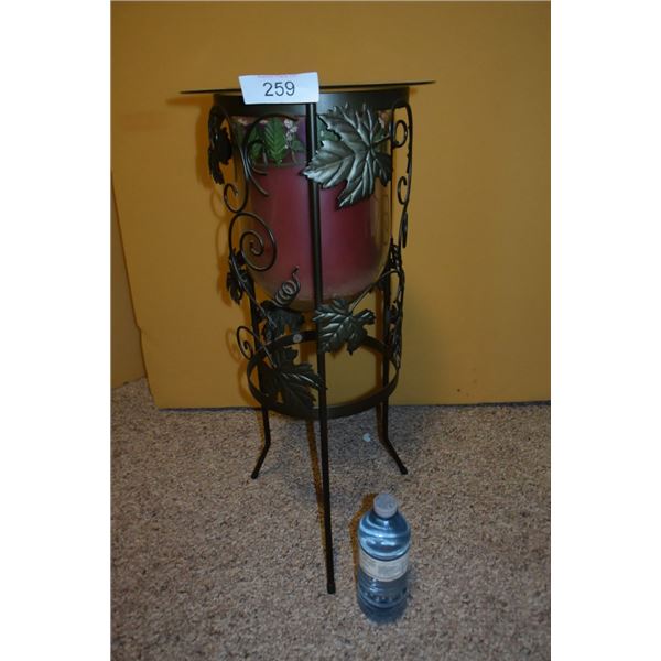Large 3- wick candle on stand