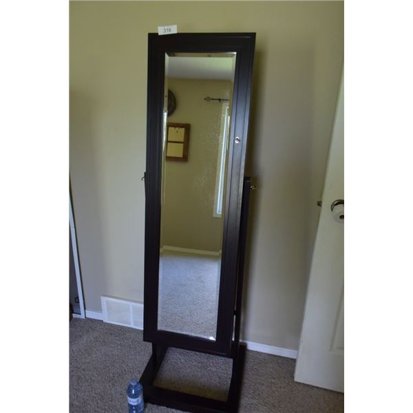 Stand Up Jewelry Case With Full Length Mirror