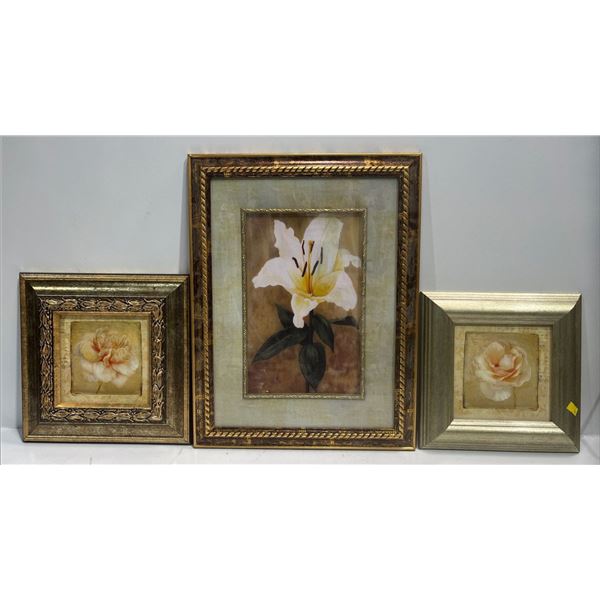 Flower Prints (two are 6wx6h, 13wx17h)