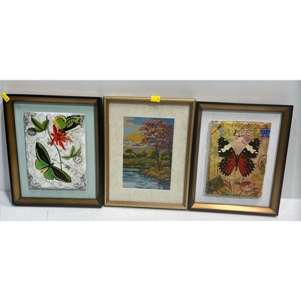 Framed Ceramic Tiles, Needlework (6wx8h)