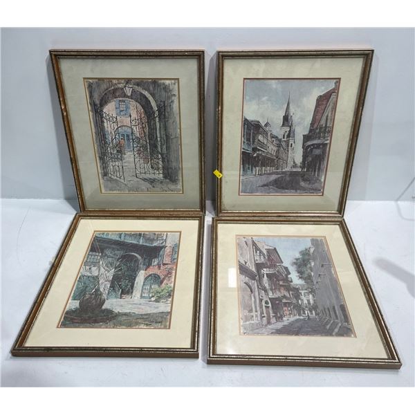 Don Davey, Four Various Street View Prints (all 13wx15.5h)