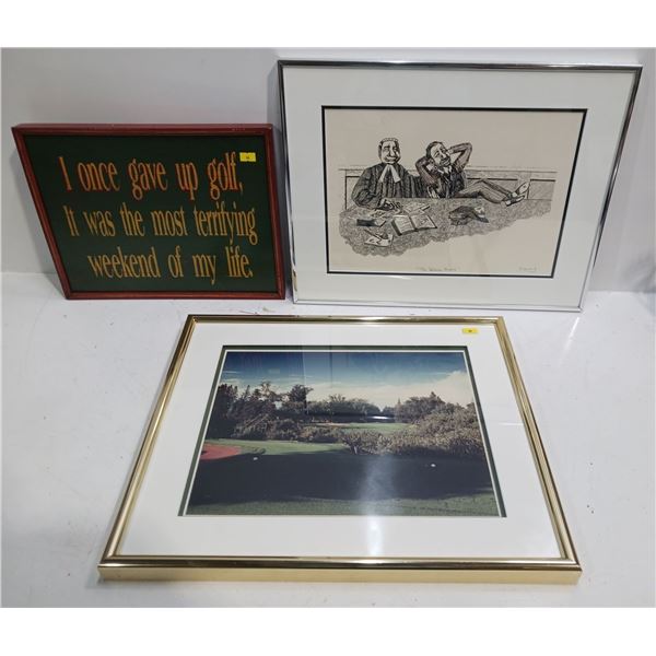 Decorative Framed Wall Art includes C Howard "The Defence Rests" Print 18Wx14H