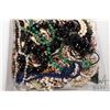 Image 2 : Tray lot of vintage and collectible jewellery including beaded malachite, nephrite jade, quartz, and