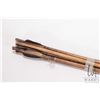 Image 8 : Eight African tribal arrows with metal tips, sheathed knife and club