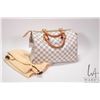 Image 1 : Louis Vuitton "Speedy" in white Damier Azur pattern, date code DU2098, includes dust cover  note: bu