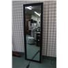Image 1 : Full length framed, bevelled wall mirror 69" X 23" outside dimensions, note: local showhome decor. N