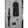 Image 1 : Wrist watch motif quartz wall clock by Sansui 31" and a tennis motif wall hanging thermometer
