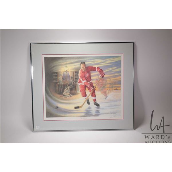 Limited edition print titled "Mr. Hockey" pencil signed by artist James Lumbers, 6810/9999, overall 