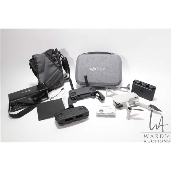 DJI Mavic drone with three batteries, and three station charger all in fitted case, soft case contai