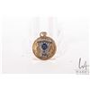 Image 2 : American 22kt gold coin with American native princess obverse and applied white gold and enamel meno