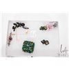 Image 4 : Three trays of jewellery including silver tone brooch, mother-of-pearl Marlin fish earrings etc. plu