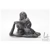 Image 2 : Inuit soapstone carving of a fisherman with seal and fish, numbered on base, 5" in height