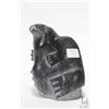 Image 2 : Inuit soapstone carving of a seal sunning on rock, signed in syllabics, 5 1/2" in height