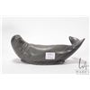 Image 2 : Two soapstone carvings including unsigned bird and a whale with a chipped fin, 8 1/2" in length