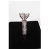 Image 2 : 5.0ct Moissanite ring set in sterling silver channel mount with white gold overlay D VVS1, includes 