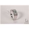 Image 1 : 1.0ct Moissanite ring set in men's style sterling silver mount with white gold overlay, size 10, D V