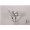 Image 1 : 4.0ct emerald cut Moissanite ring set in sterling silver size 7 mount with white gold overlay, D VVS
