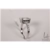 Image 2 : 4.0ct emerald cut Moissanite ring set in sterling silver size 7 mount with white gold overlay, D VVS