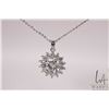 Image 1 : 5.0ct Moissanite necklace set in sterling silver mount with white gold overlay, includes GRA cert