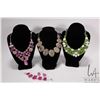 Image 1 : Three sterling silver necklaces, set with faceted gemstone/ gemstone like and natural stones etc. pl