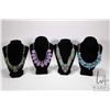 Image 1 : Three sterling silver necklaces set with faceted gemstone/ gemstone like and coloured natural stone 