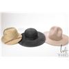 Image 1 : Three vintage hats including made in India Bombay bowler, size 7 1/8", Silver Spur hat and a cowboy 