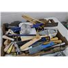 Image 2 : Large selection of hand tools including pliers, pry bars, file handles, squares, files, levels etc.