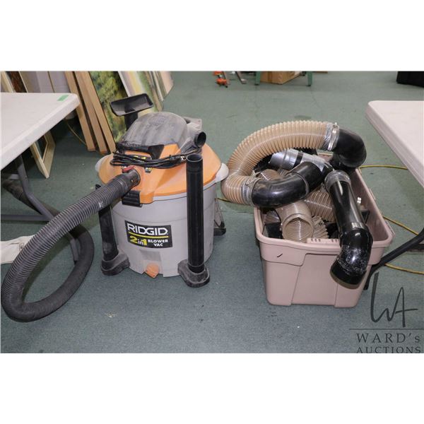 Rigid 2 in 1 blower/ vac plus selection of dust collecting hose and attachments