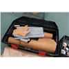 Image 2 : Selection of tanned project leather plus assorted chemical dies, cleaners etc. Note: This item is no